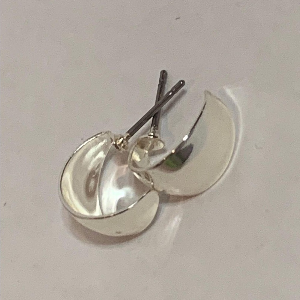 Round Silver Earrings